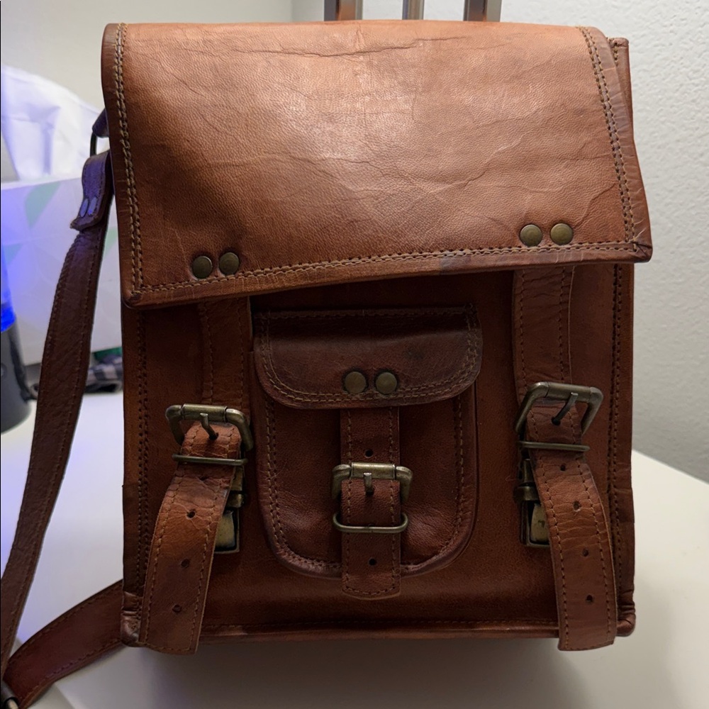 Brown Leather Crossbody Bag